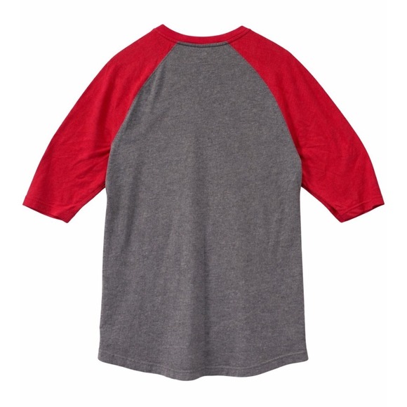 Los Angeles Angels Raglan T-Shirt MLB Baseball Red Gray 3/4 Sleeve Mens M - Picture 3 of 6